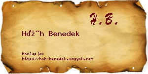 Hőh Benedek névjegykártya