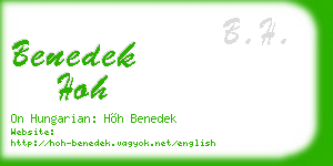benedek hoh business card